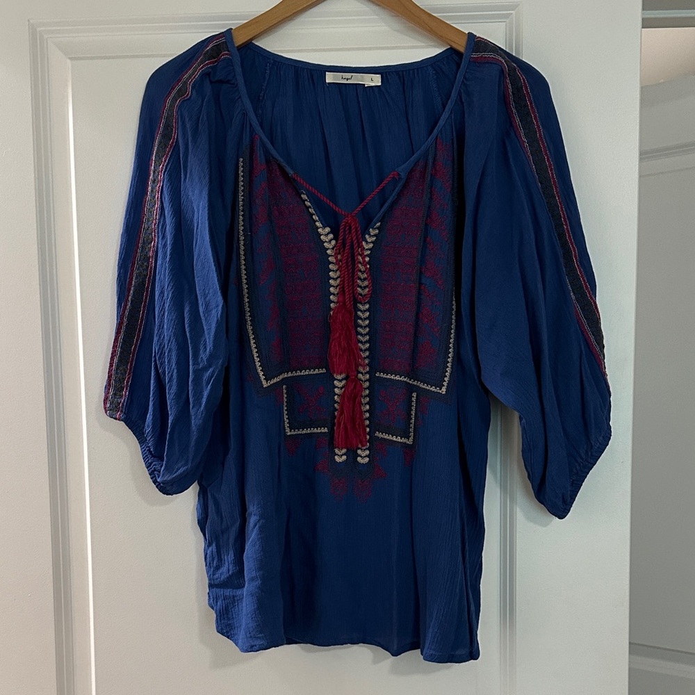Blue Embroidered Women's Top by hazel